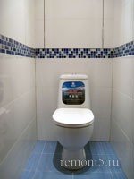 отделка туалета - плитка, мозаика